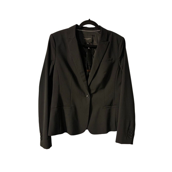 Banana Republic Women's Classic Blazer Size 12 NEW Black Washable Wool Office - Picture 1 of 13